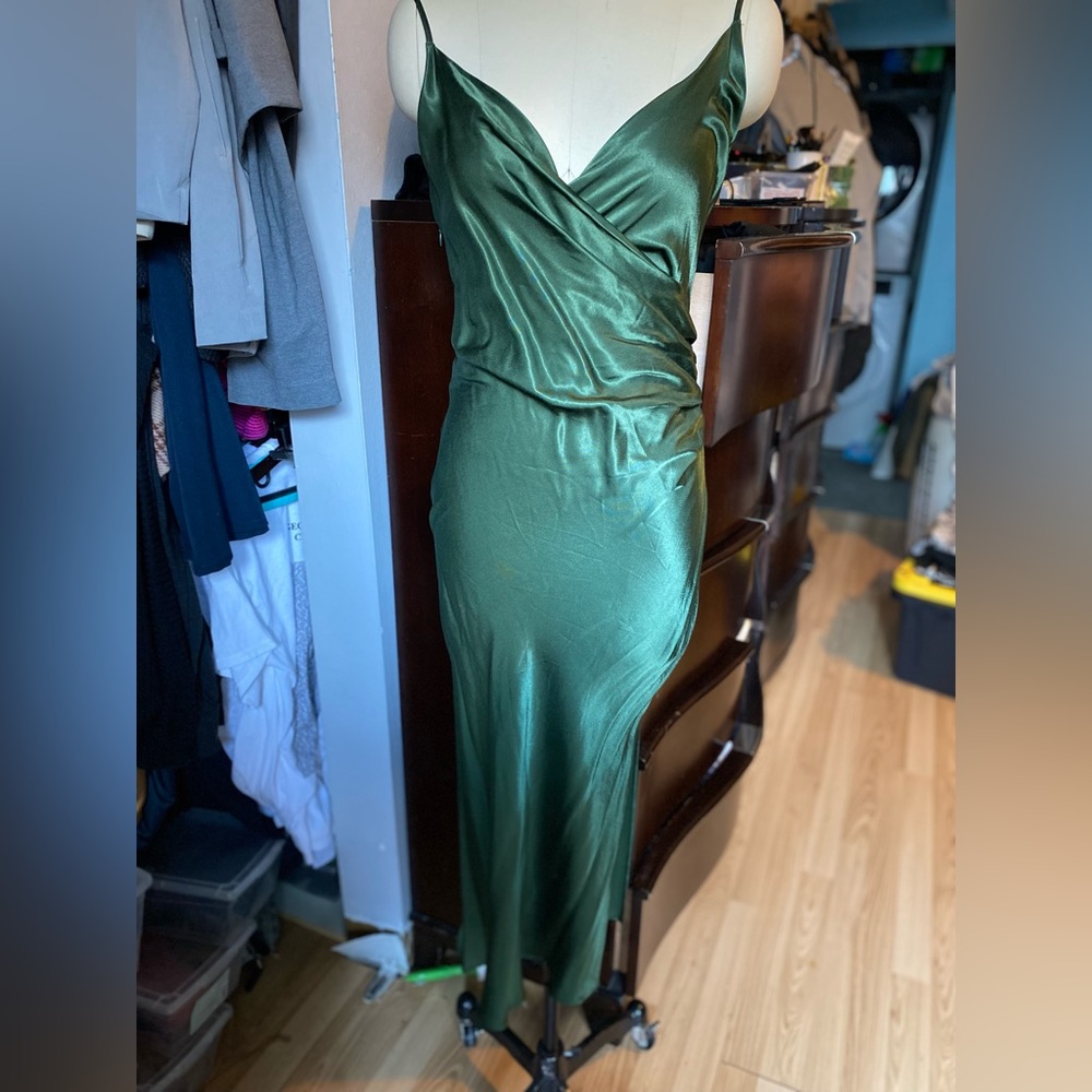 Silk Like Emerald Slip dress